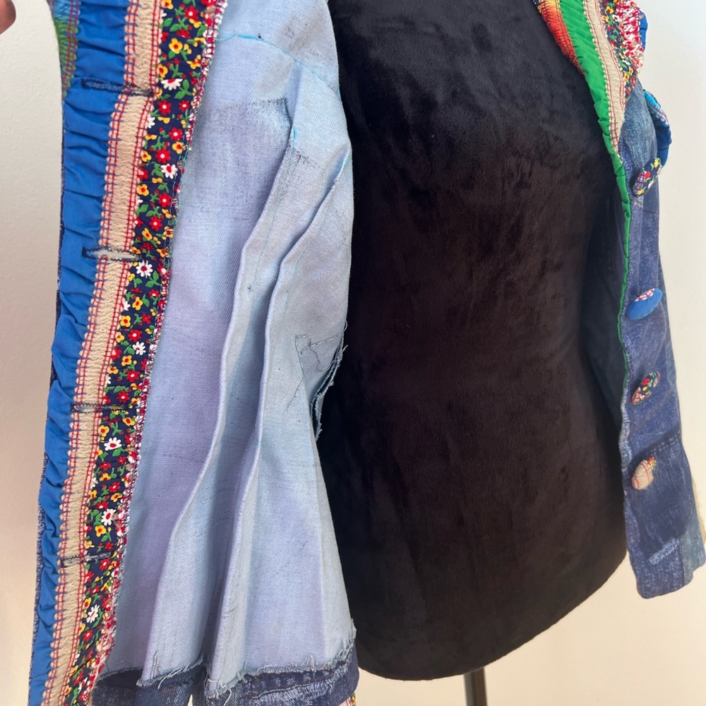Colorful Patchwork Denim Jacket - image 9